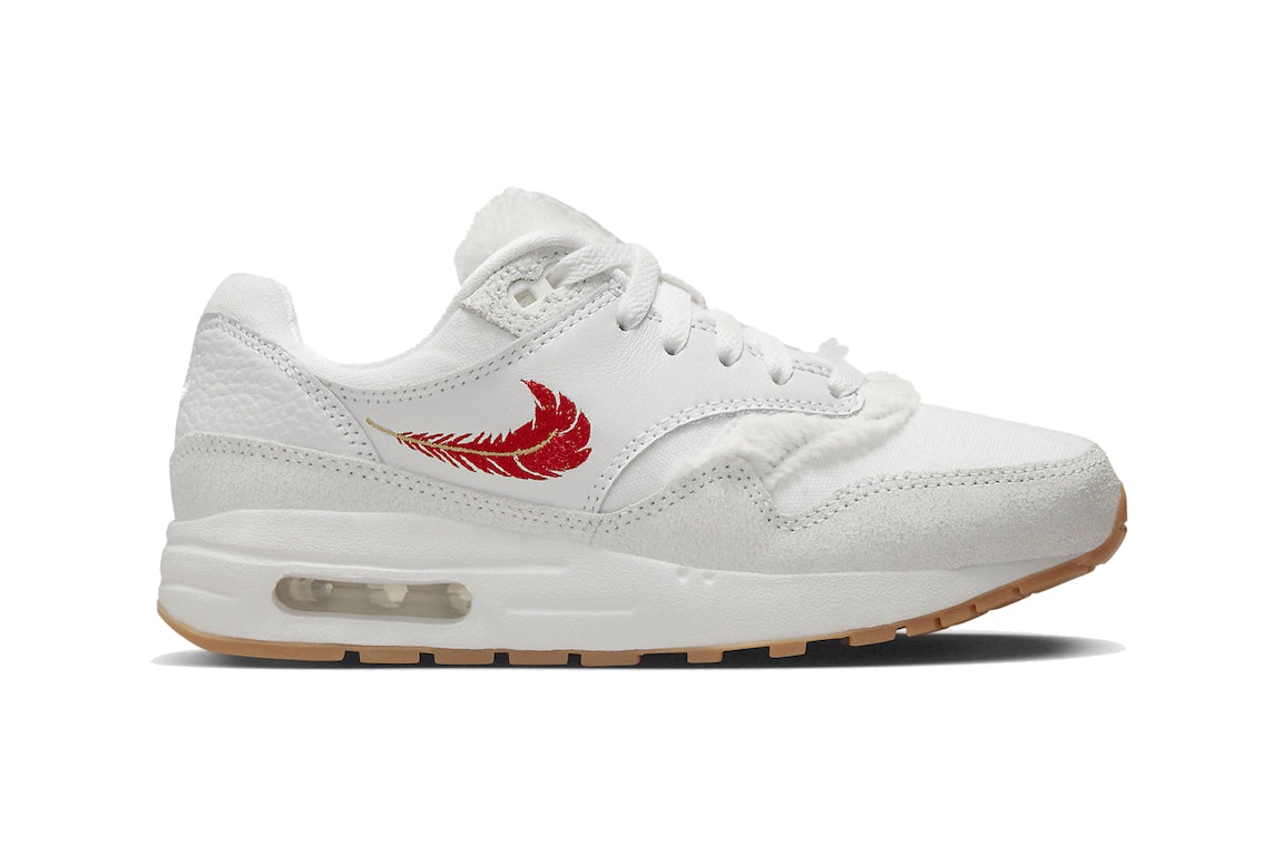 Pre-owned Nike Air Max 1 The Bay (gs) In White/university Red