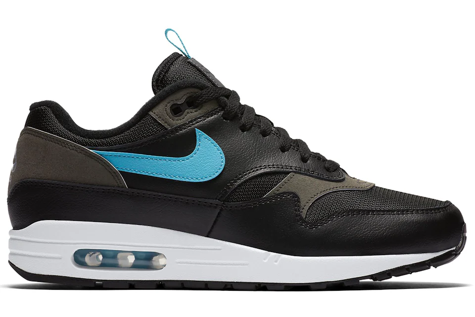 Nike Air Max 1 Tongue Tab Black Blue Fury Men s CD1530 001 US