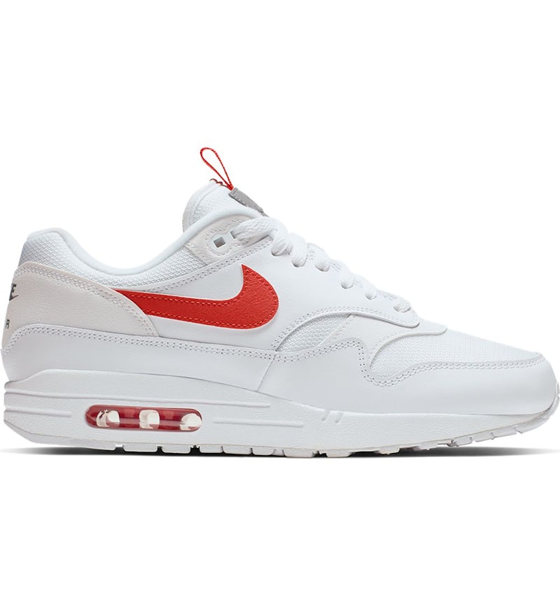 Nike Air Max 1 Zungenlasche WeiB Team Orange Herren CD1530 100 DE