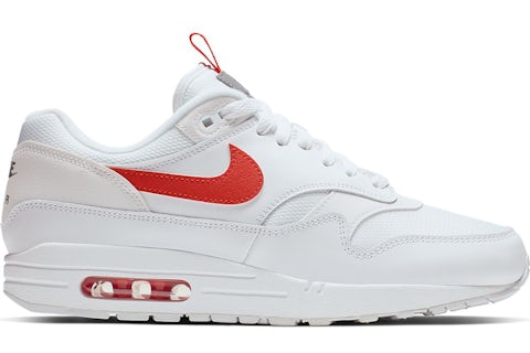 Nike Air Max 1 Tongue Tab White Team Orange Men s CD1530 100 US