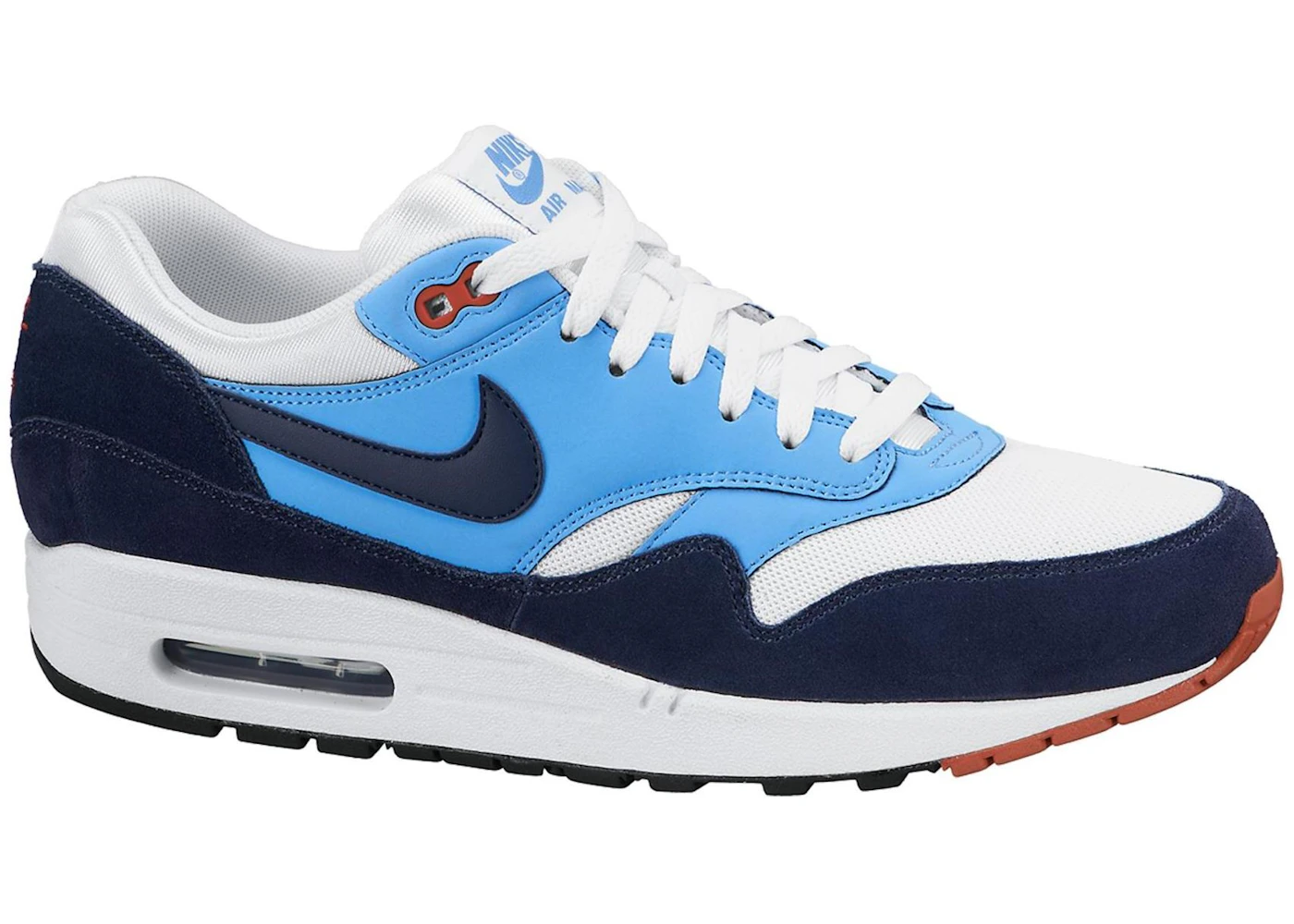 Nike Air Max 1 White Midnight Navy Men's - 537383-119 - US