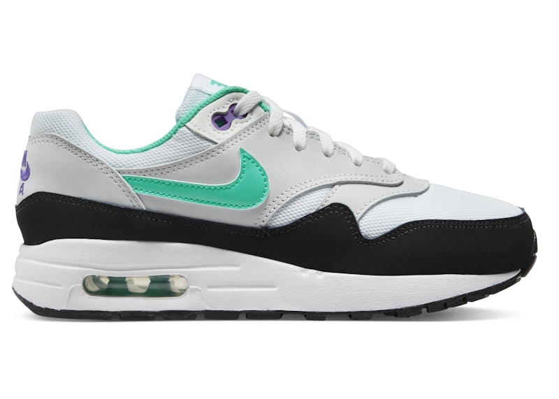 Nike Air Max 1 White Pure Platinum Court Purple Hyper Jade GS DZ3307 114 US