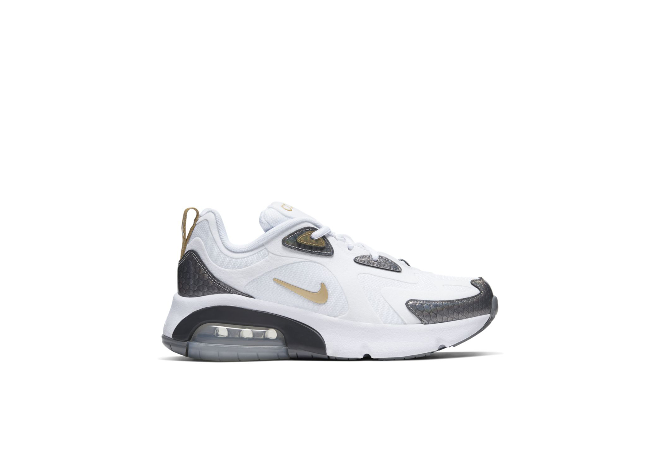 white air max with gold tick