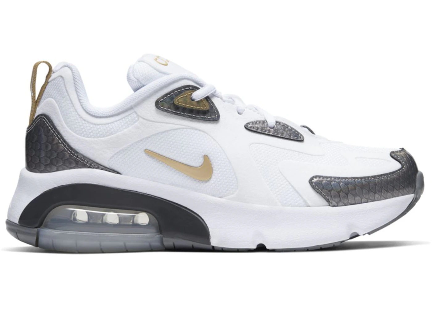 Nike white and gold air max 200 sneakers Outlet