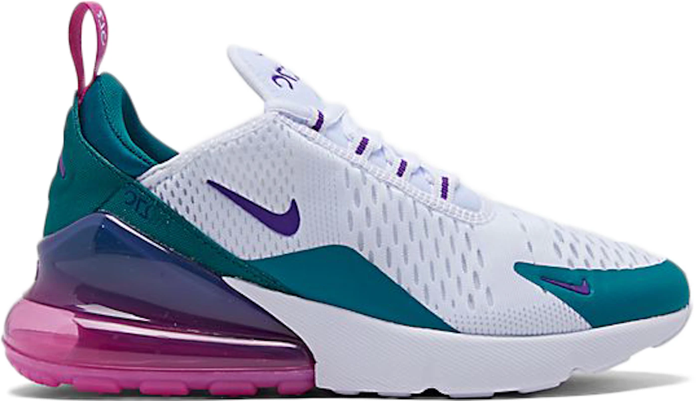 Nike: White & Purple Air Max 270 Sneakers
