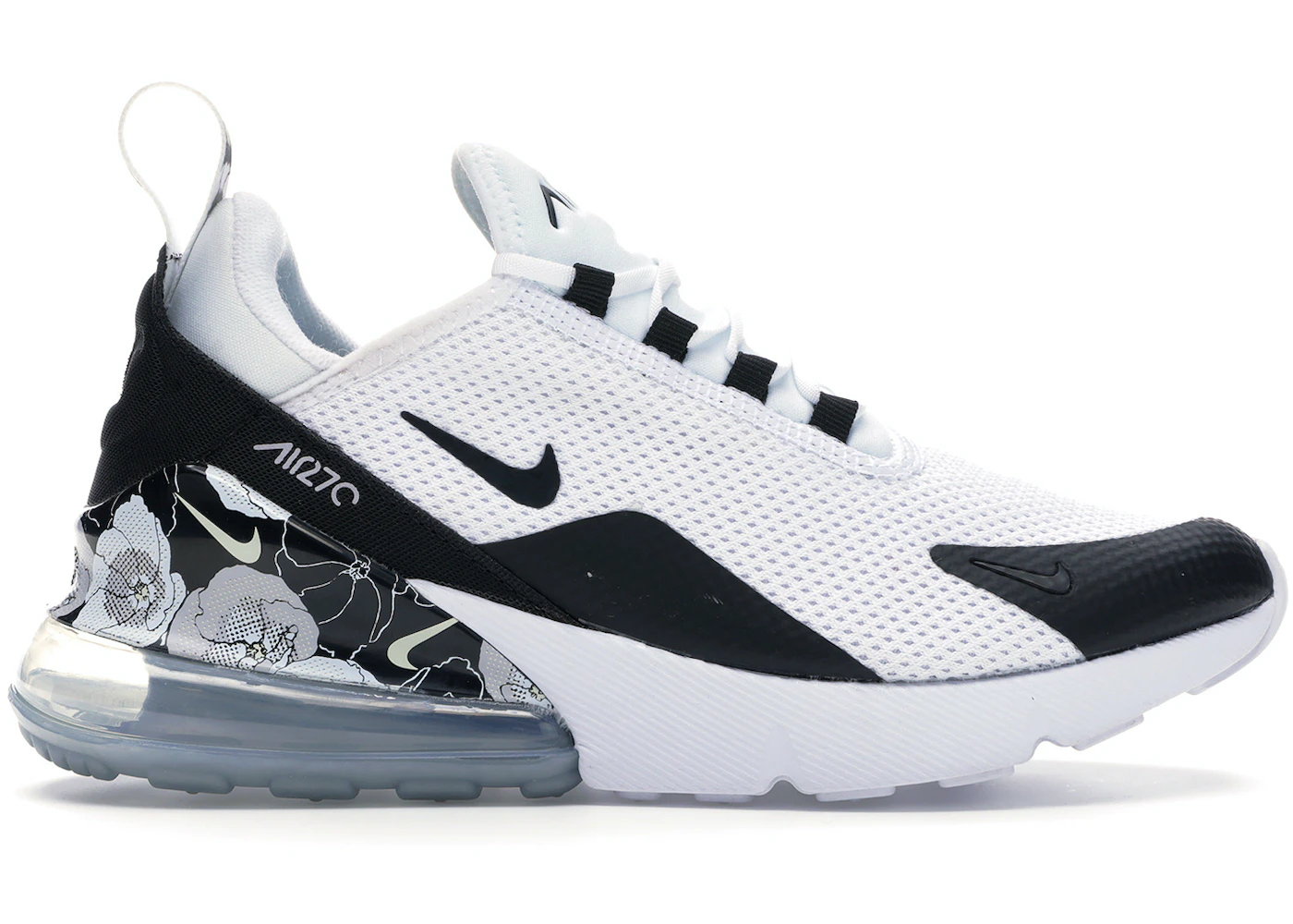 itself Broom Rodeo Nike Air Max 270 Floral White Black (Women's) - AR0499-100 - US