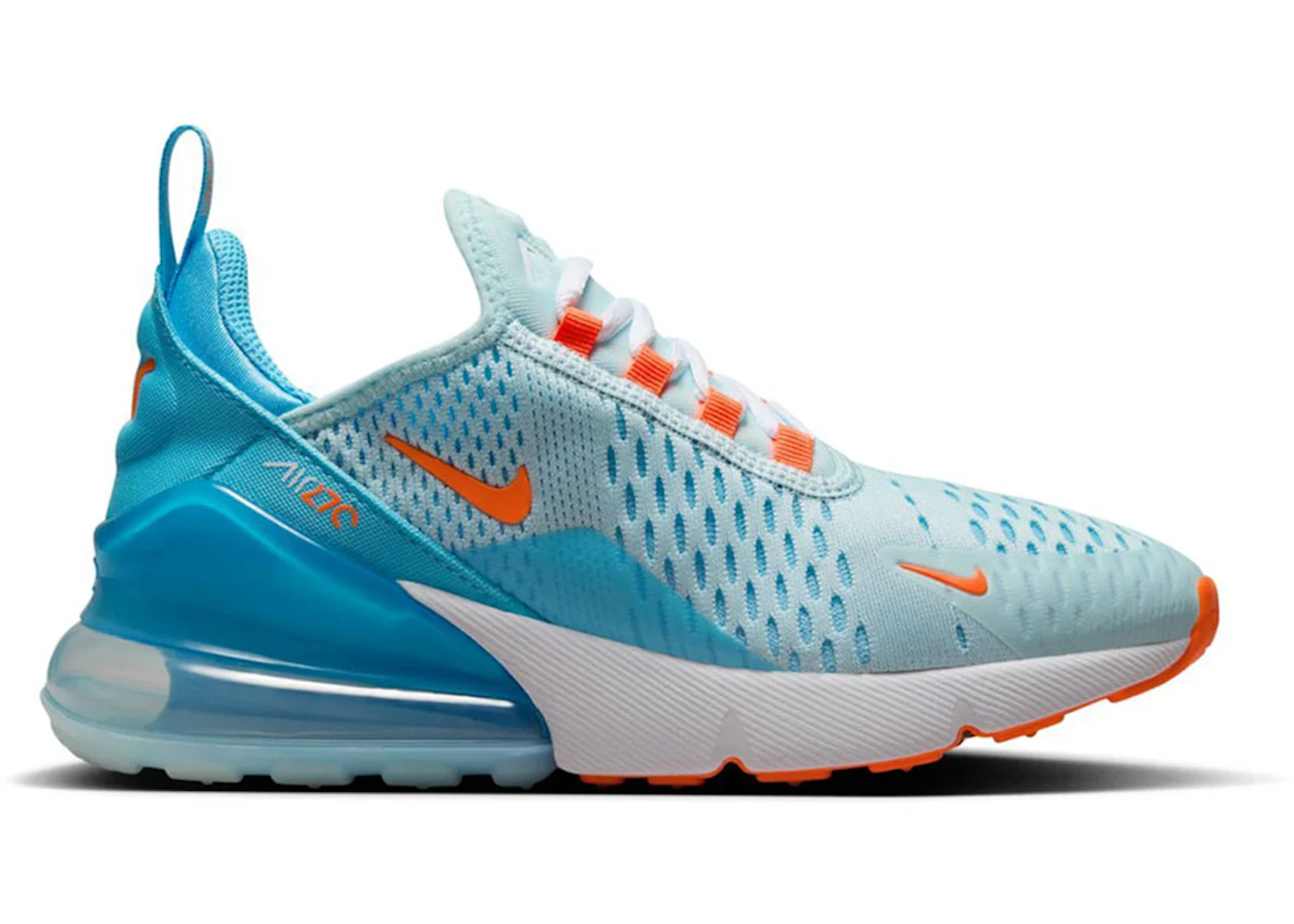 270 Flyknit Racer Air Max 270 White Orange And Blue Nike Shoes