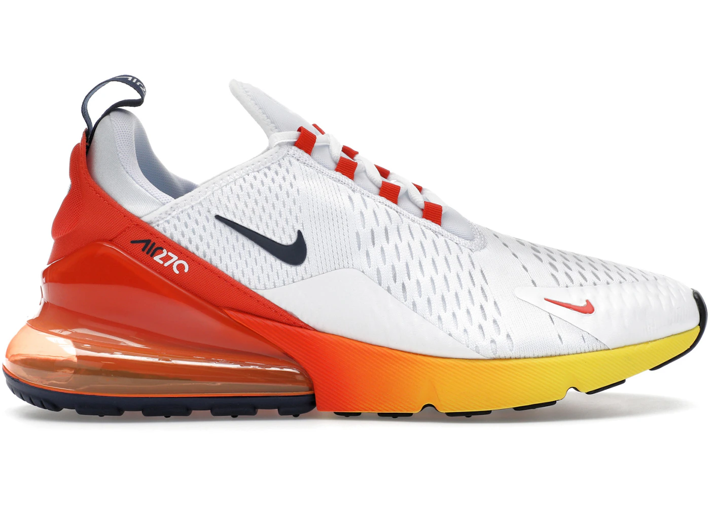 270 White Air Max 270 Blanco Con Naranja Zapatillas Nike Airmax