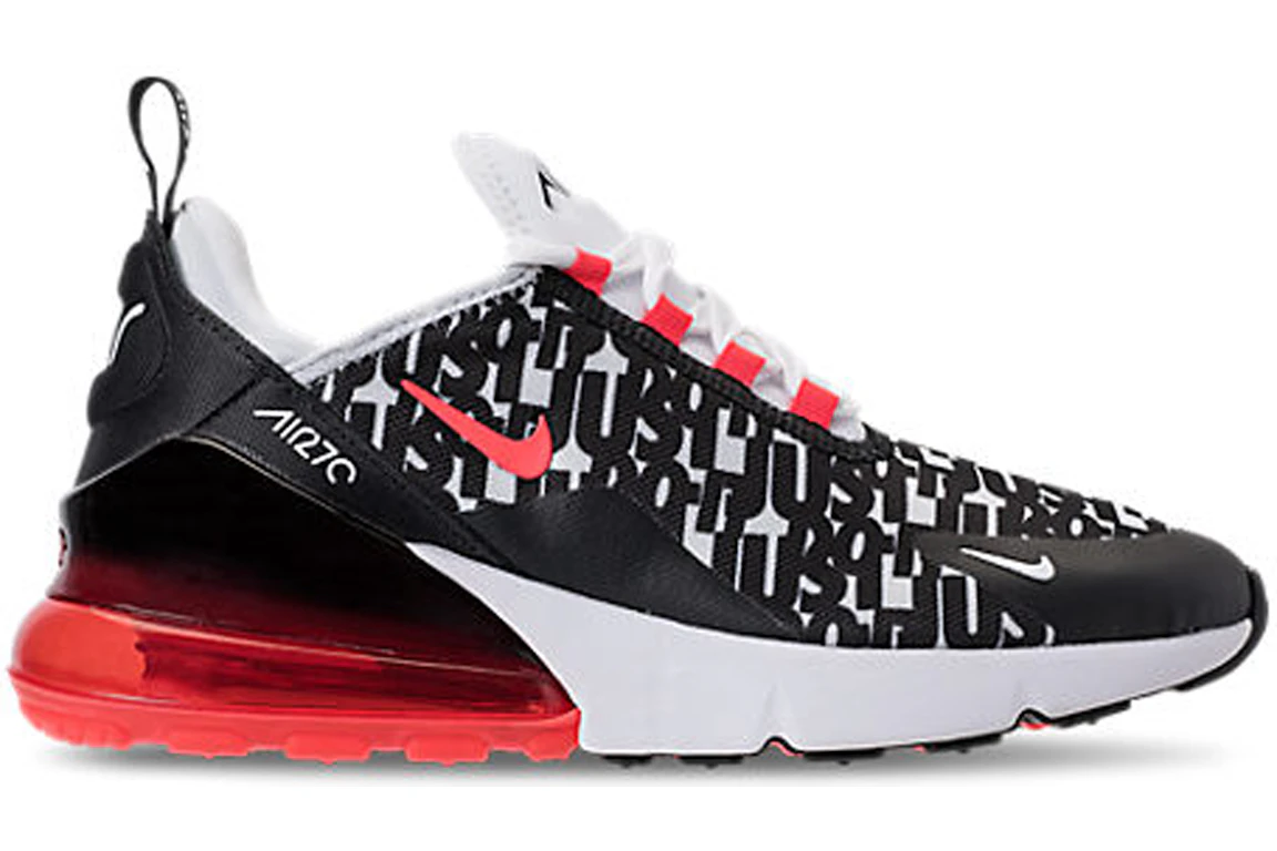 Nike Air Max 270 Print Black White Bright Crimson (GS)