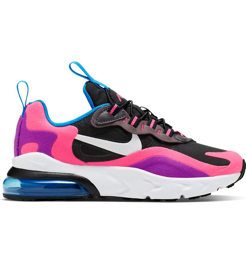 Nike Air Max 270 React Noir Hyper Rose Vivid Violet enfant Style BQ0100 001 FR