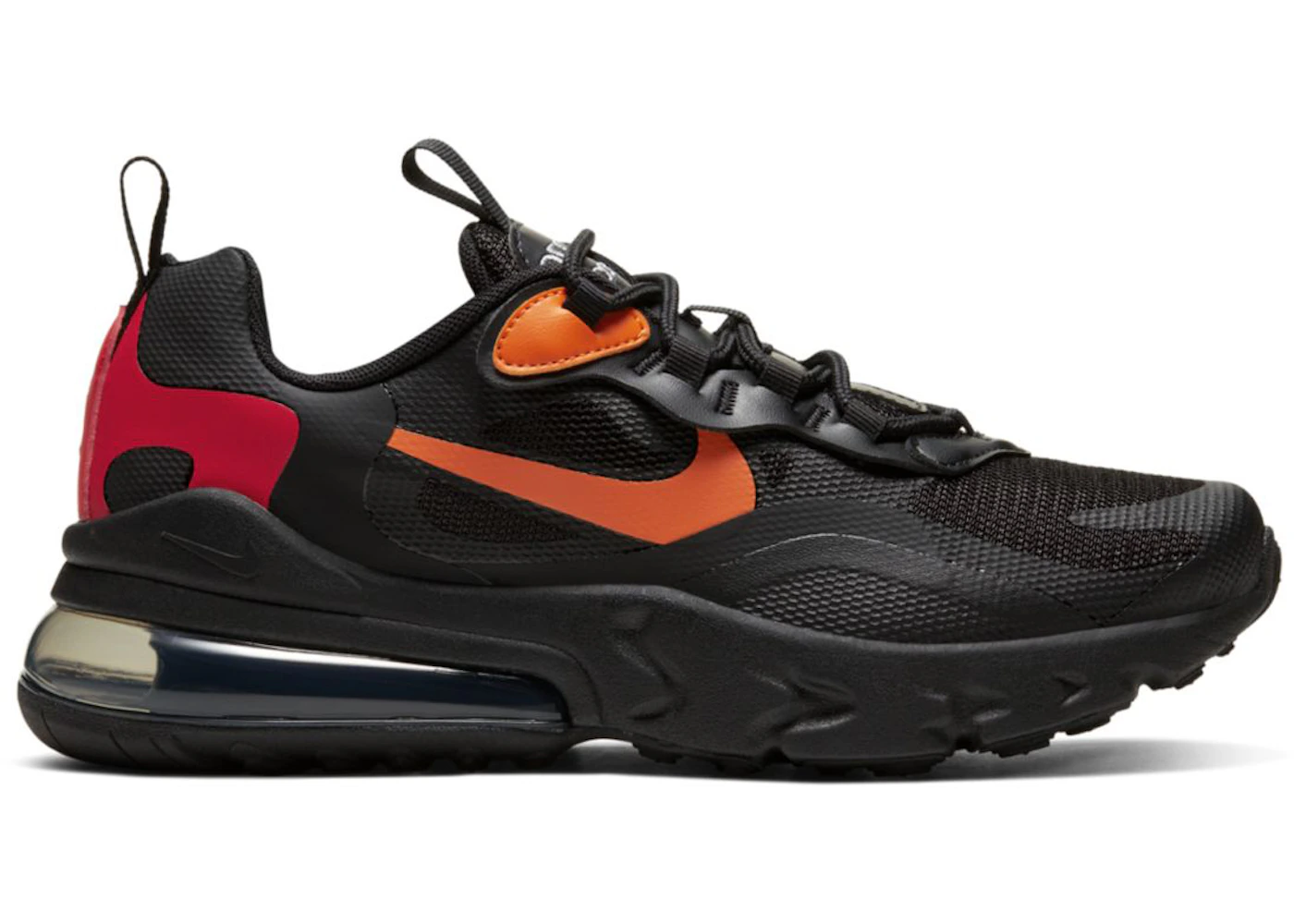 Nike Air Max 270 React Black Magma Orange (GS) Kids' - CV9638-001 - US