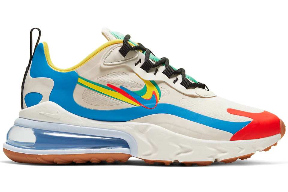 Women's air max 270 react shoes grey red yellow best sale