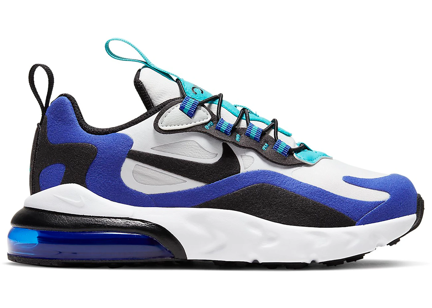 Nike Air Max 270 React White Hyper Blue Oracle Aqua PS Kids