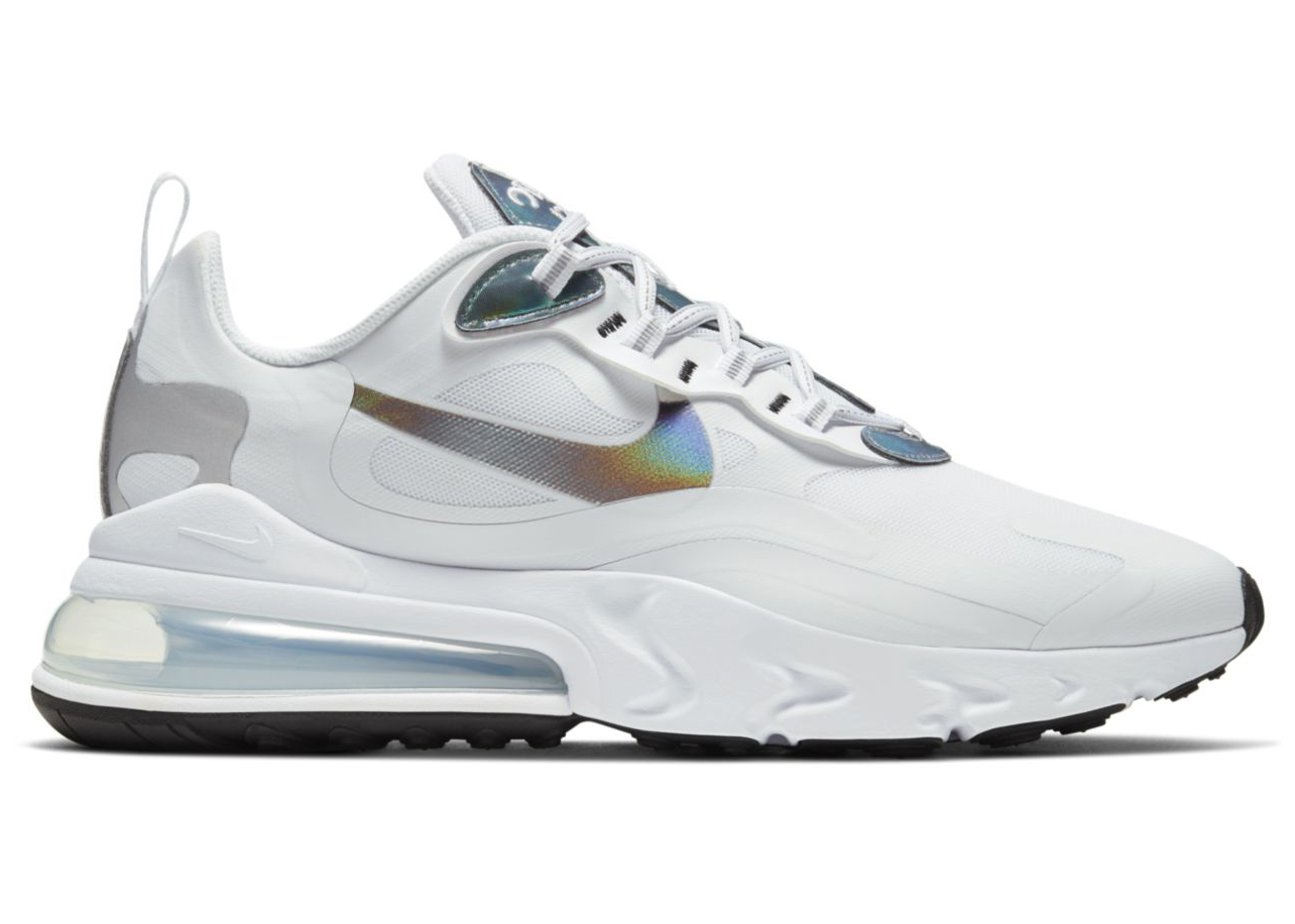 Nike air max 270 react cheap white and silver