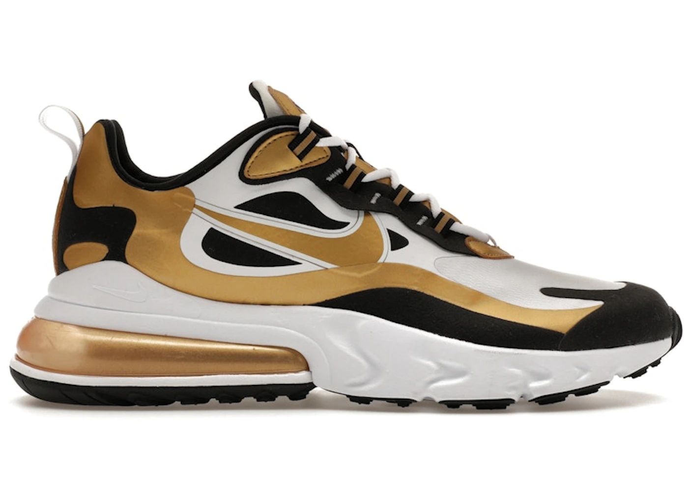 Nike Air Max 270 React White Metallic Gold Men's CW7298-100 US