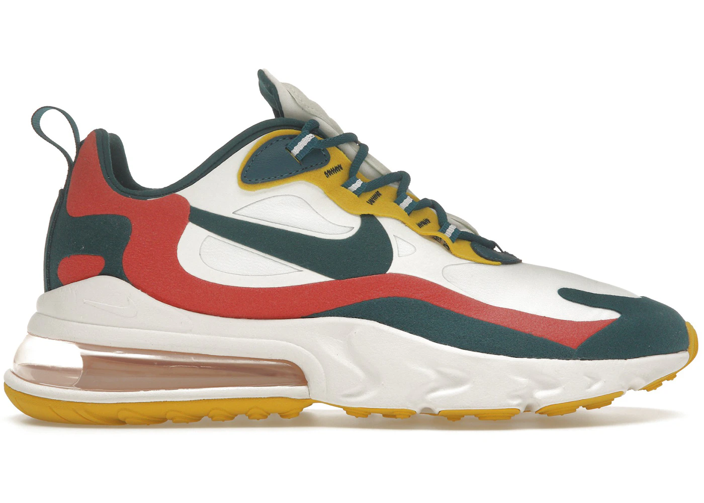 Nike Air Max 270 React White Turquoise Yellow Men's CT1264-103 GB