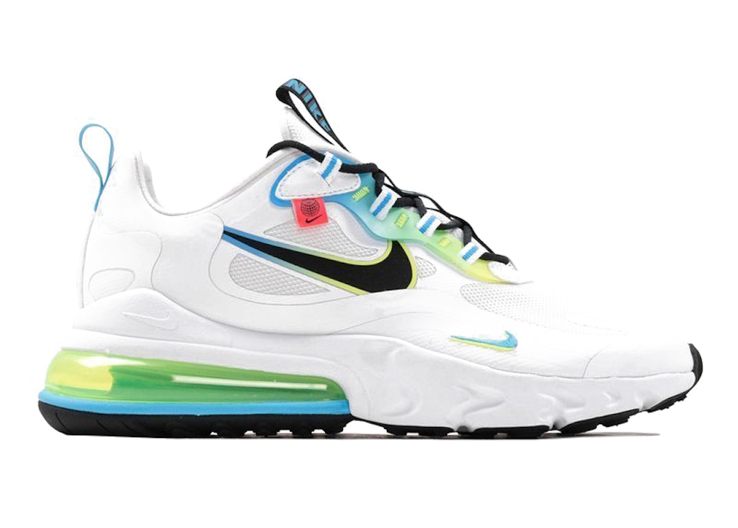 Pre-owned Nike Air Max 270 React Worldwide Pack White In White/black-blue-lime