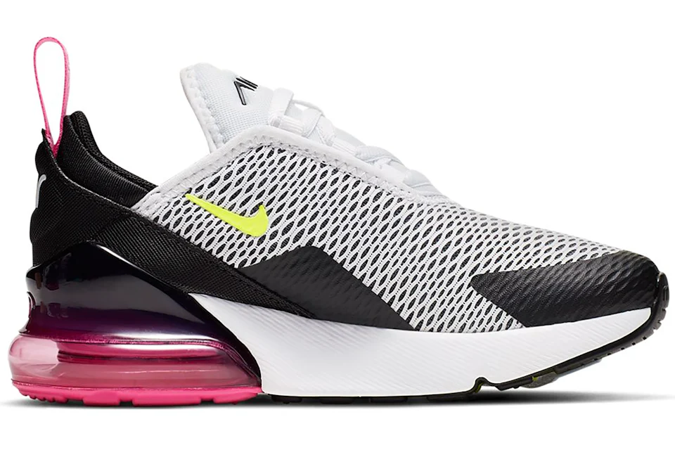 Nike Air Max 270 White Black Fuchsia Volt (PS)