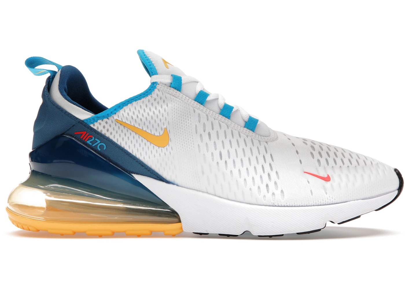 Nike Air Max 270 White Industrial Blue Citron Pulse Men's Fj4000