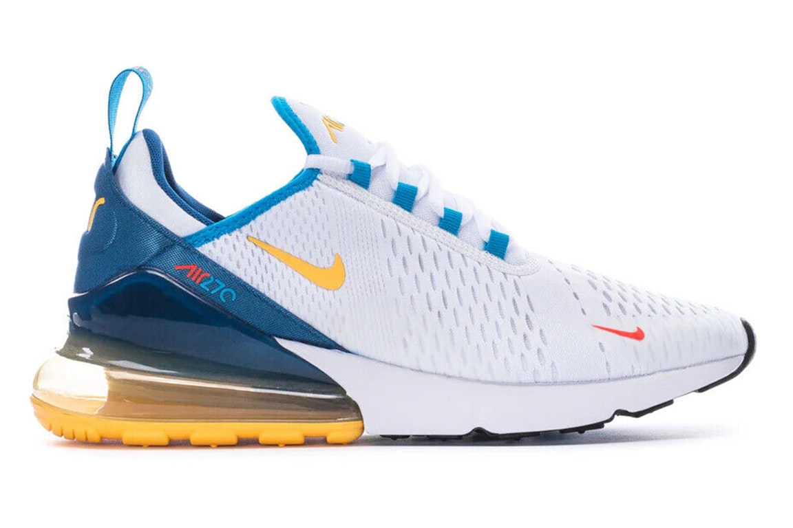 Pre-owned Nike Air Max 270 White Industrial Blue Citron Pulse In White/industrial Blue/blue Lightning