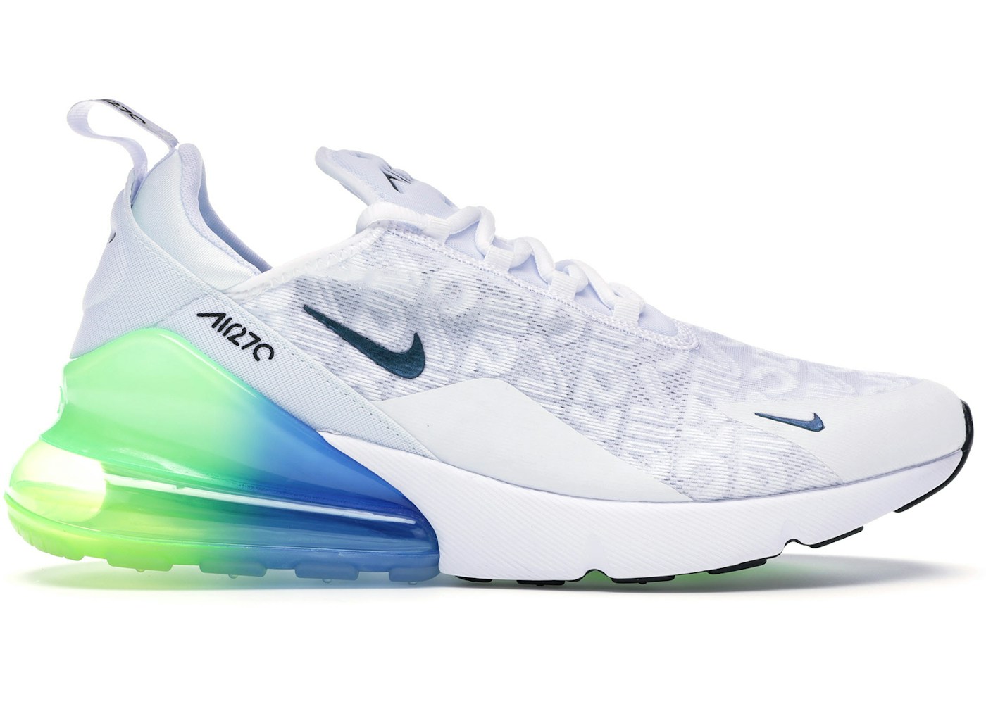 Nike Air Max 270 White Lime Blast Photo Blue - AQ9164-100