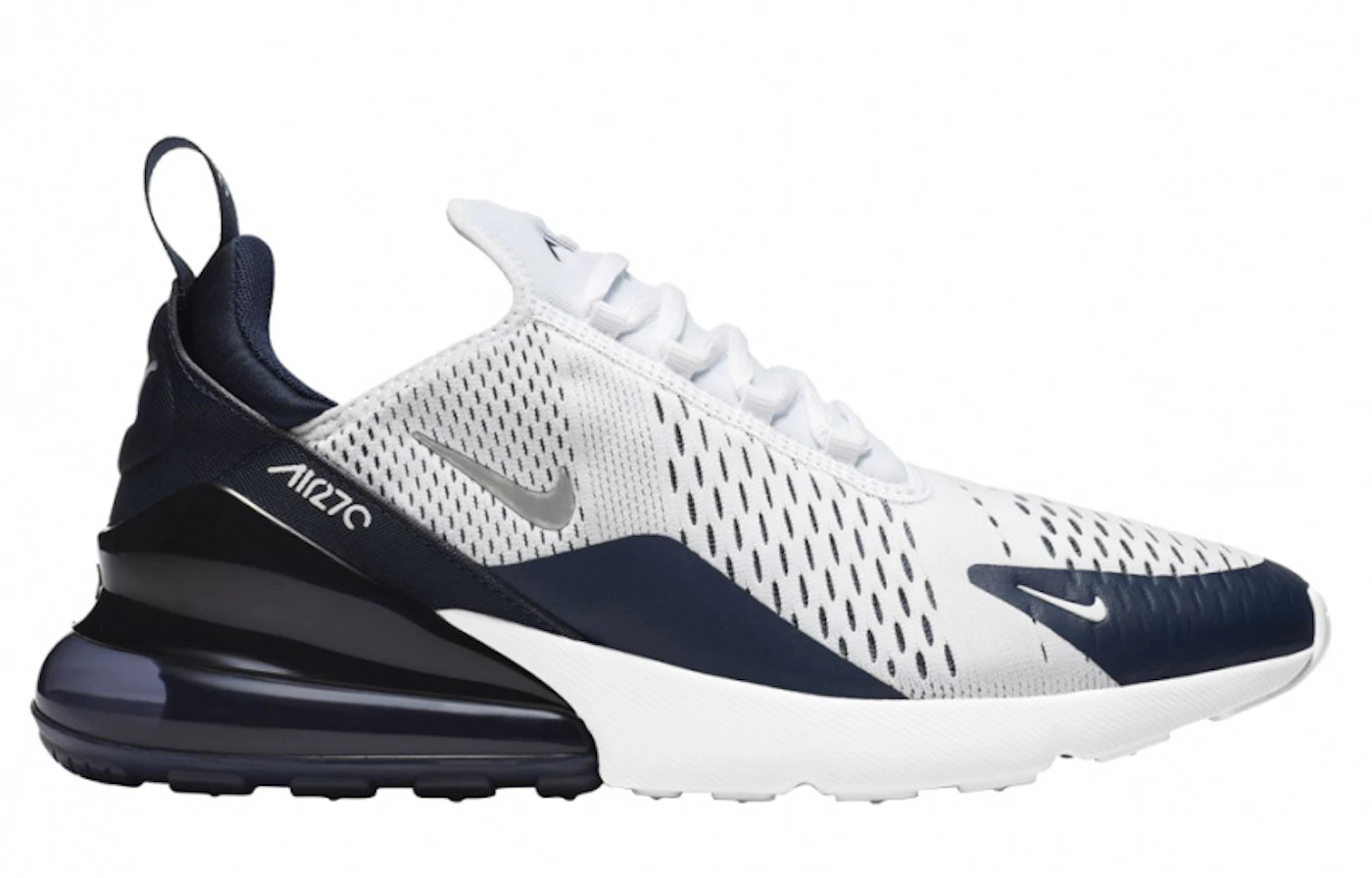 New Nike Air Max 270 React White Midnight Navy Sneaker Size 9 CT1264-104