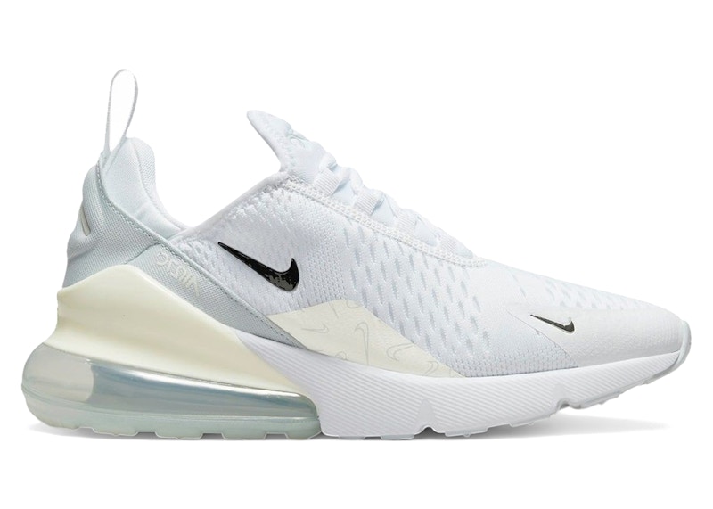 Pre-owned Nike Air Max 270 Mini Swoosh Print (women's) Sneakers In White/pure Platinum/sail In Multi