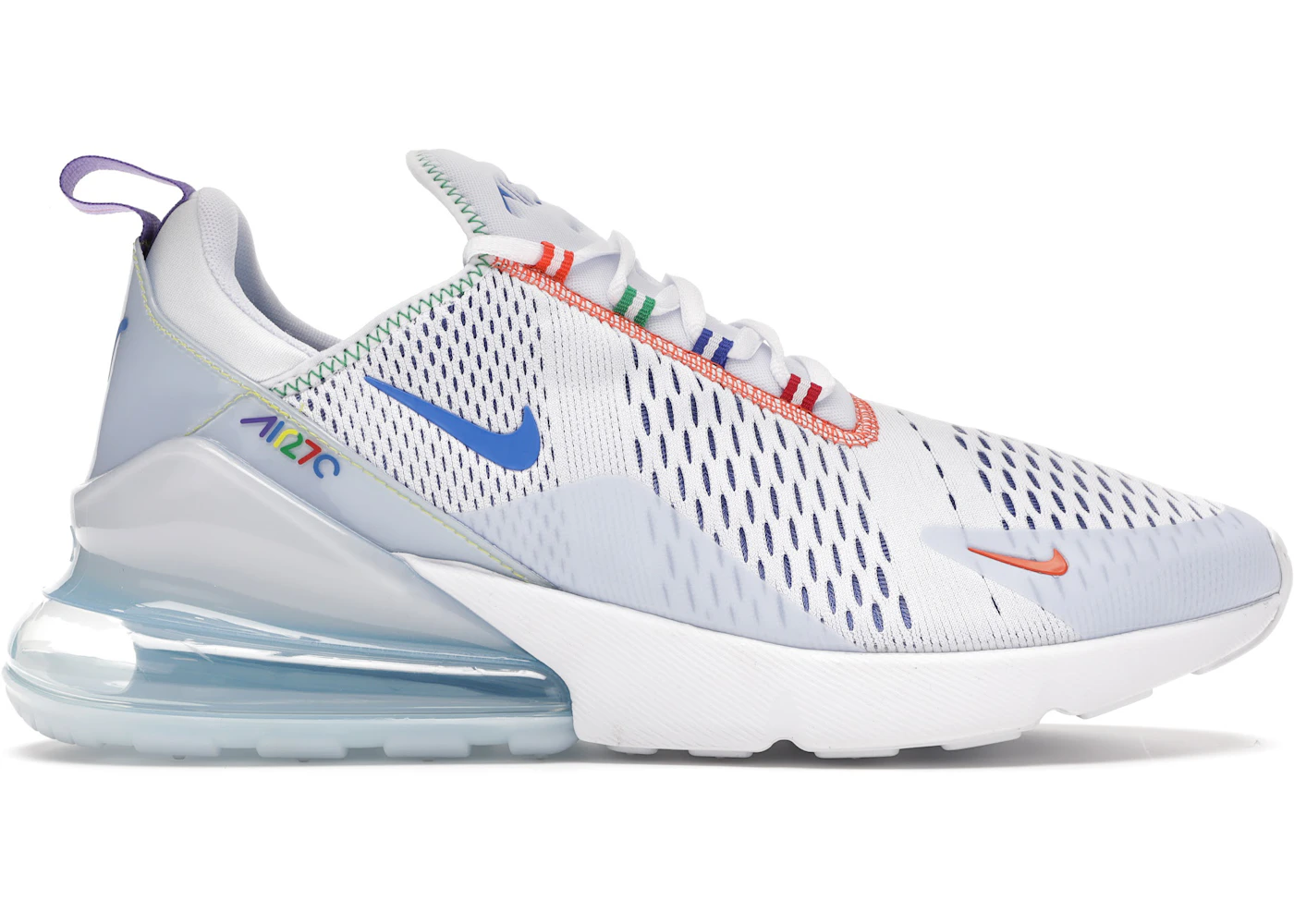 Nike air max 270 white with blue on sale