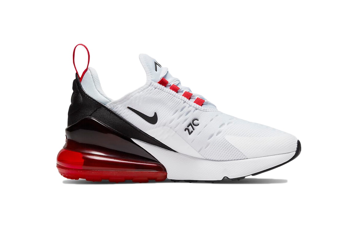 Pre-owned Nike Air Max 270 White Red (gs) In White/black/siren Red