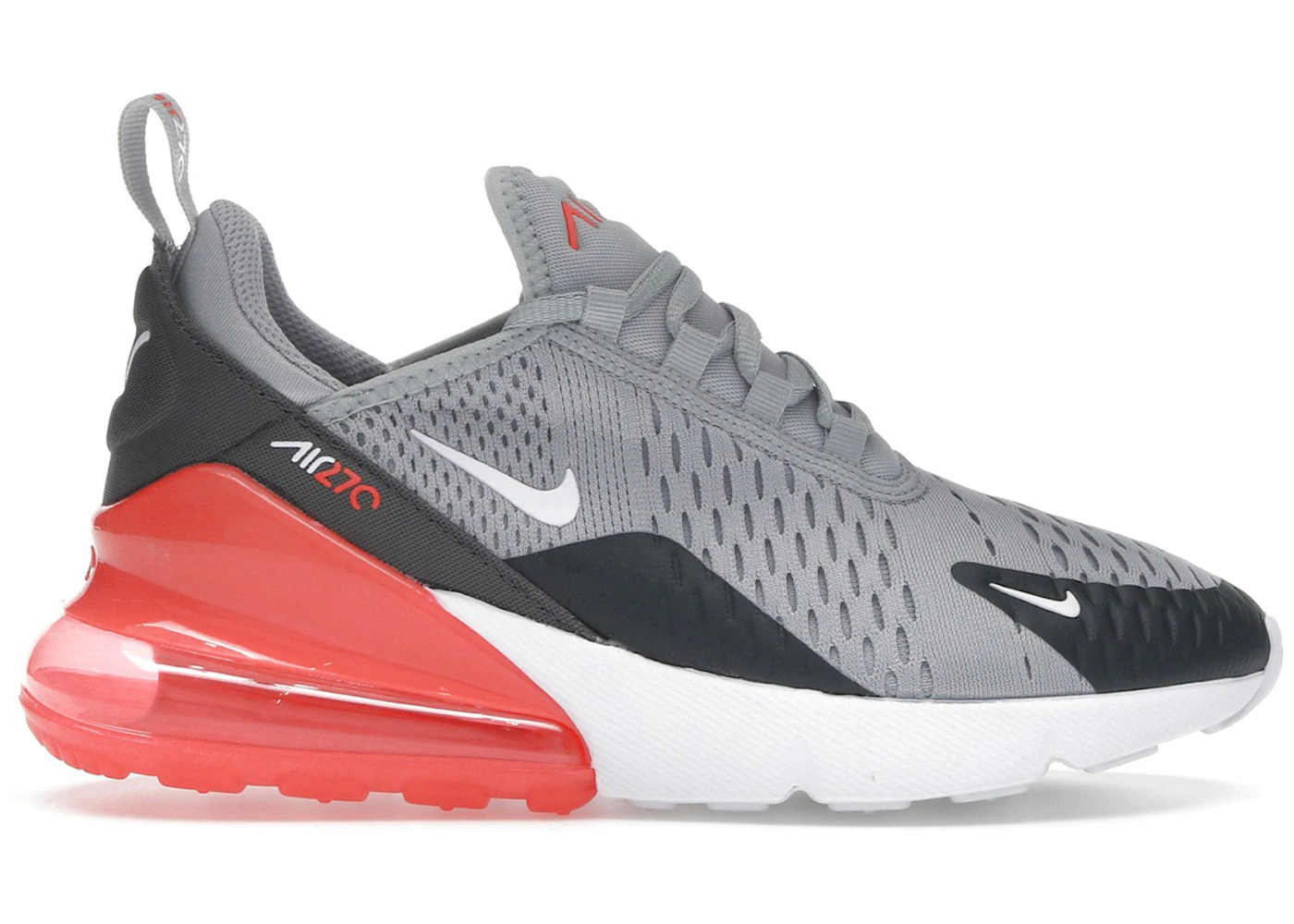 Nike Air Max 270 Wolf Grey Anthracite Bright Crimson White (GS