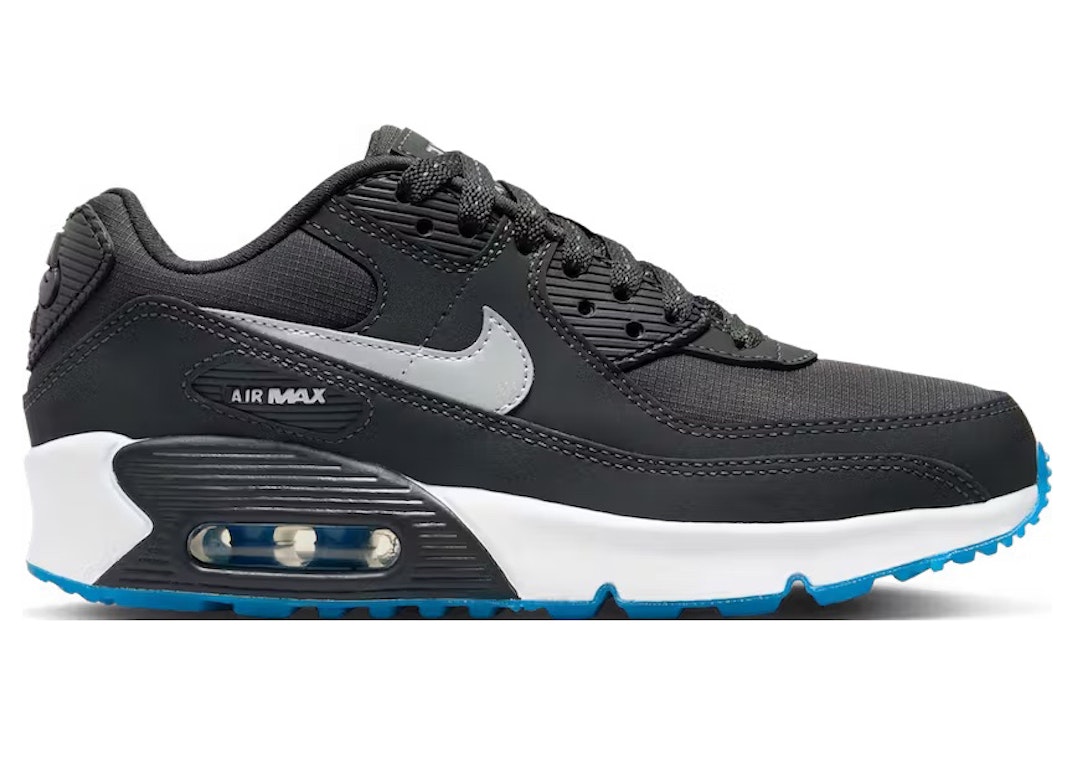 Pre-owned Nike Air Max 90 Anthracite Industrial Blue (gs) In Anthracite/industrial Blue/white