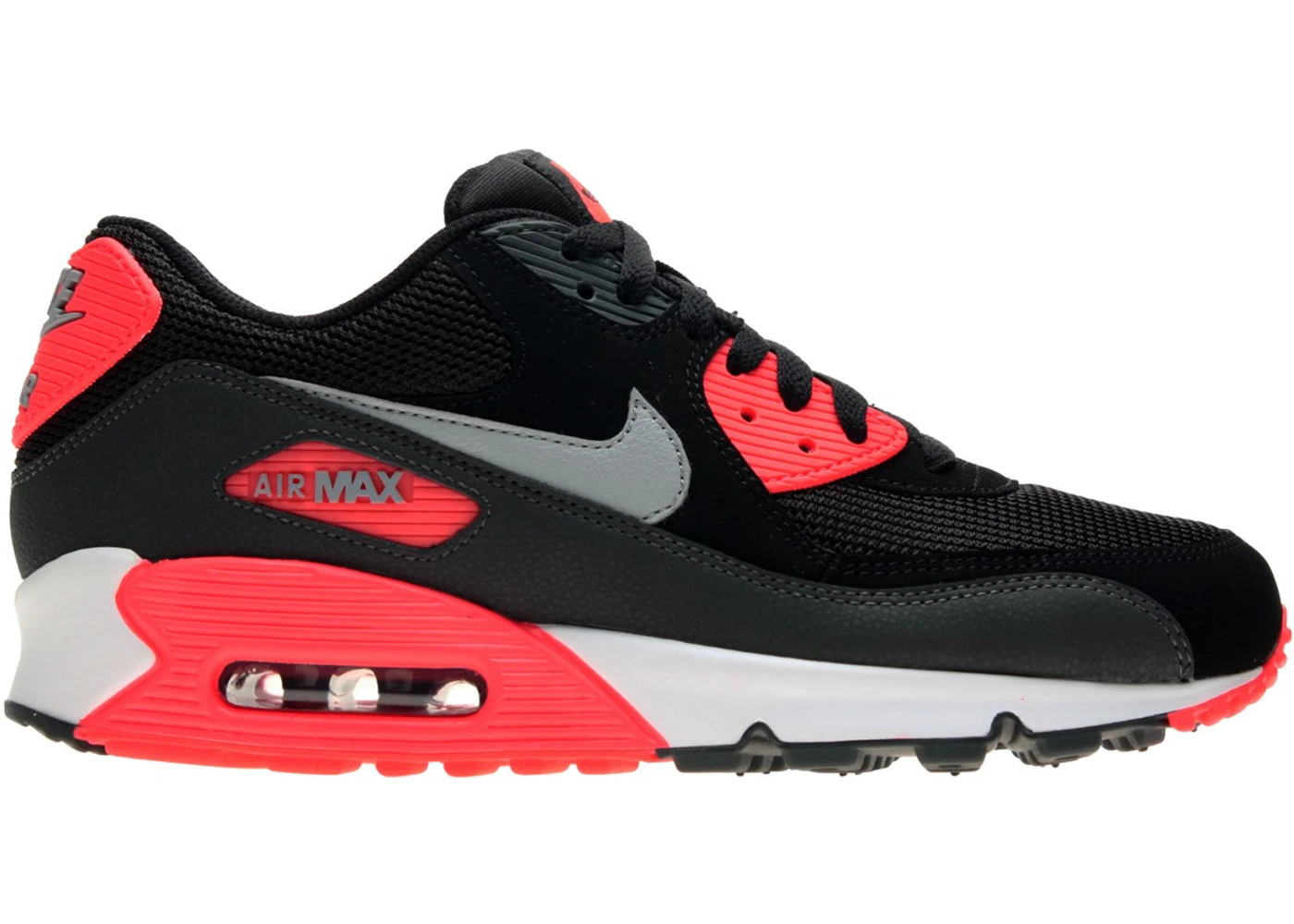 Nike women's air max 90 black and red shoes 607a hotsell