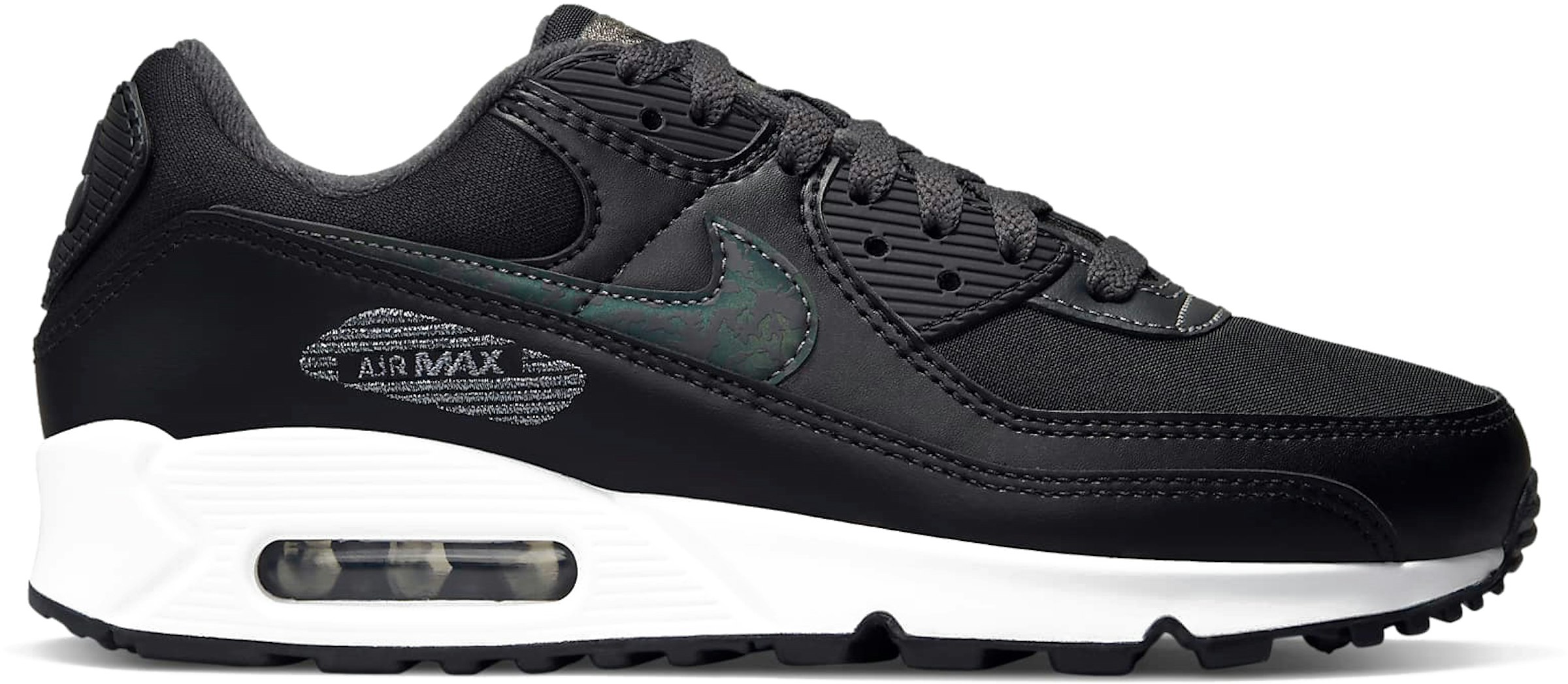 gele Rund ned falsk Nike Air Max 90 Black Metallic Silver (Women's) - DC9445-001 - US