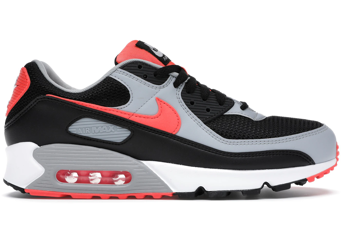 Air max 90 wolf grey black red Clearance