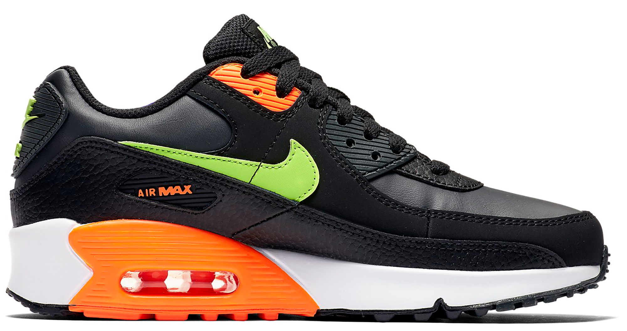 Nike Air Max 90 Black Total Orange Ghost Green (GS) - CV9643-001