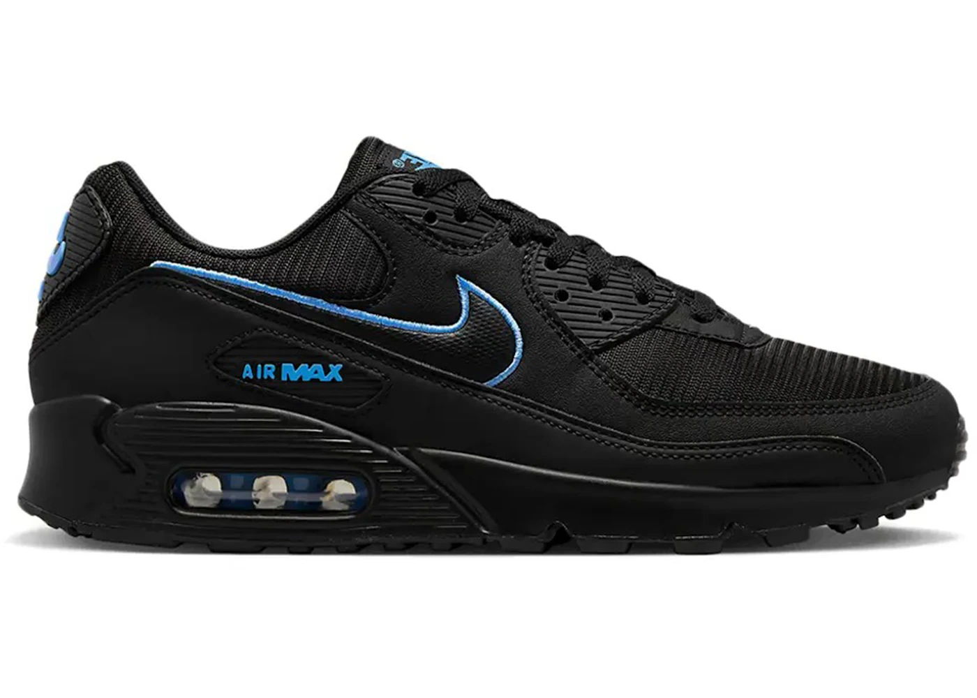 Nike Air Max 90 Black University Blue Men's - FJ4218-001 - US