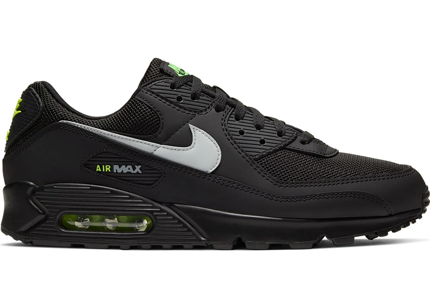 Nike Air Max 90 Black Volt Light Smoke Grey Men's - CV1634-001 - US