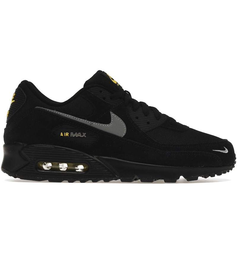 Nike Air Max 90 Black Yellow Strike Metallic Cool Grey Men's