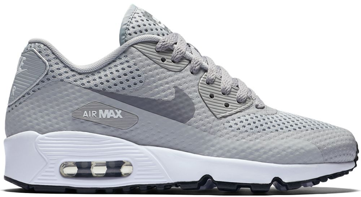 Pre-owned Nike Air Max 90 Breathe Wolf Grey (gs) In Wolf Grey/cool Grey-black-white