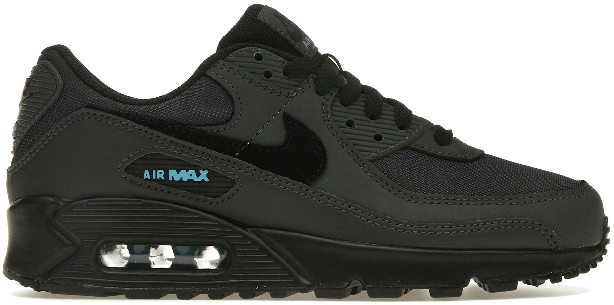 Prestador amanecer Cerco Nike Air Max 90 Dark Smoke Grey Laser Blue Men's - DQ4071-002 - US
