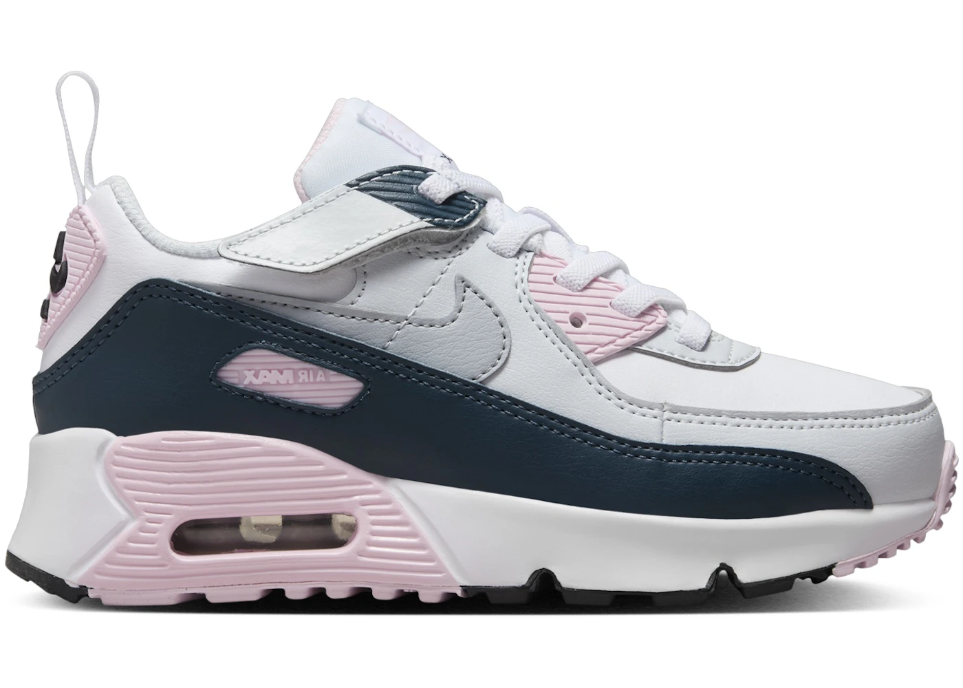 Nike Air Max 90 EasyOn White Pink Foam Armory Navy Wolf Grey (PS