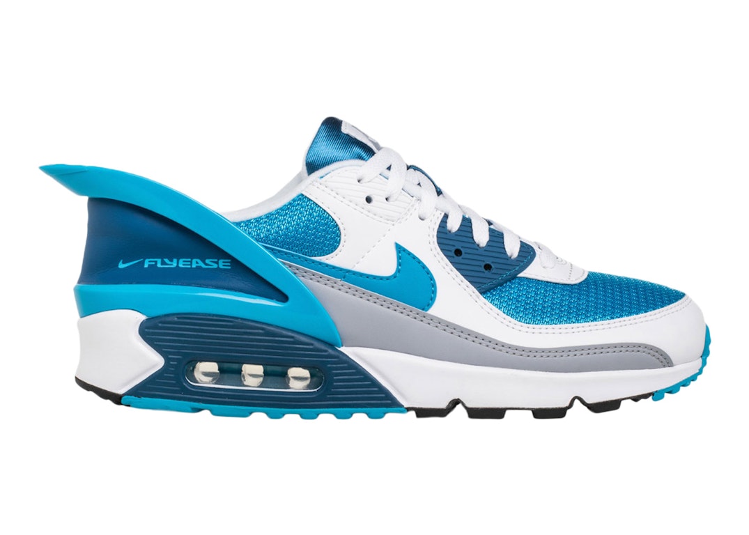 Pre-owned Nike Air Max 90 Flyease Laser Blue (gs) In White/white-industrial Blue-laser Blue