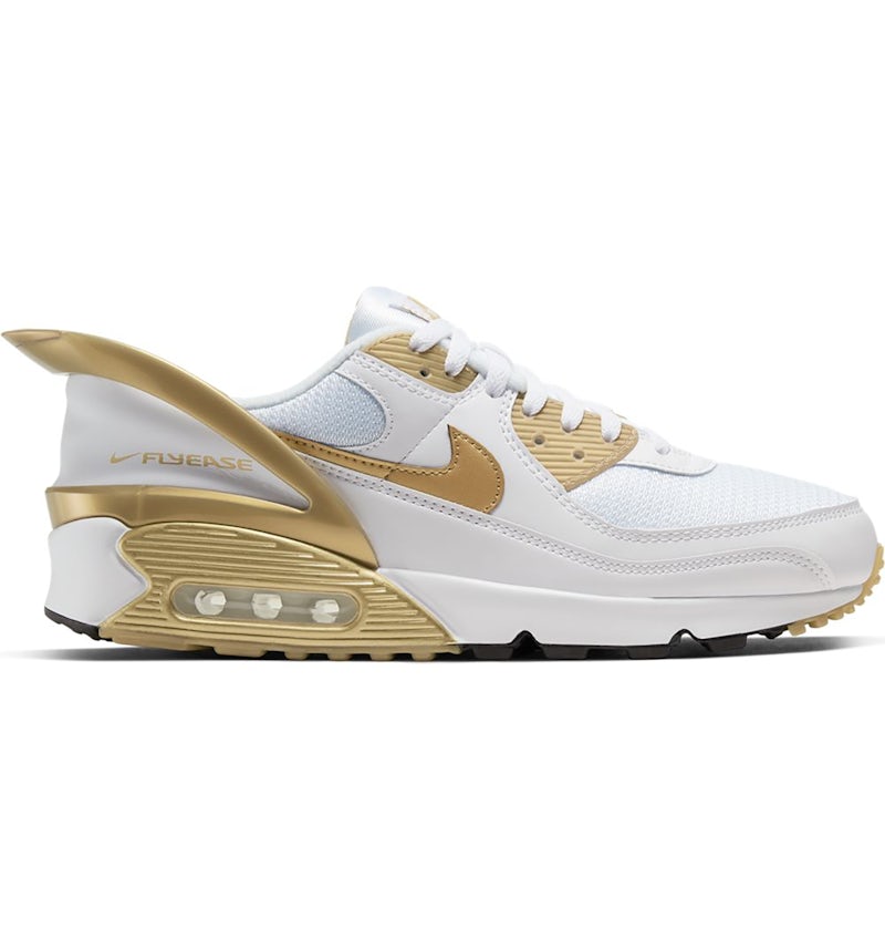 Nike Air Max 90 Flyease Blanco Dorado Hombre CU0814 100 MX