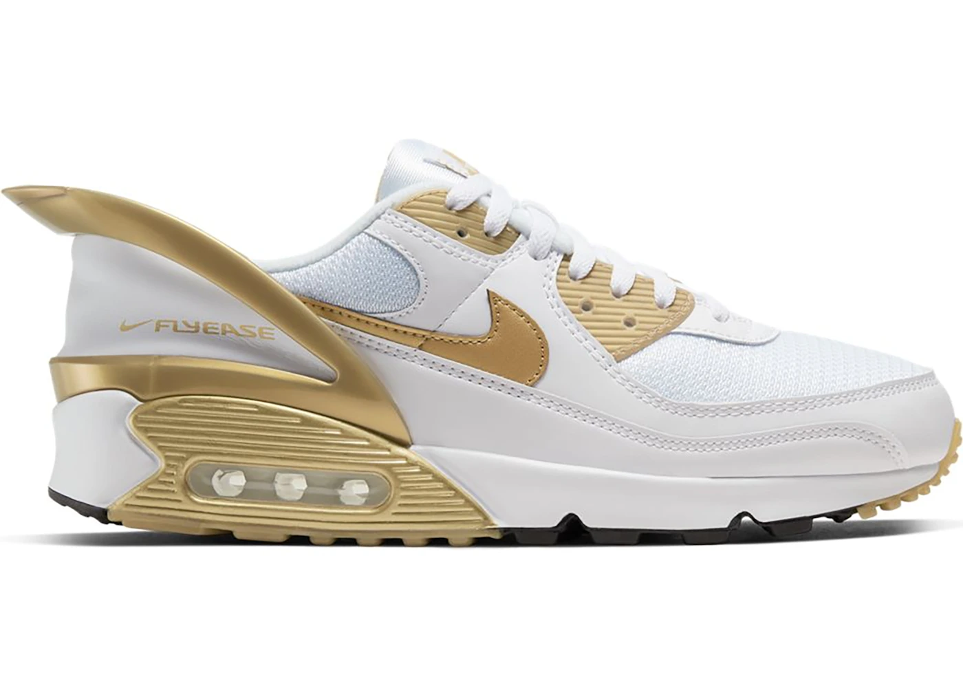 Air max 90 white 2025 and gold