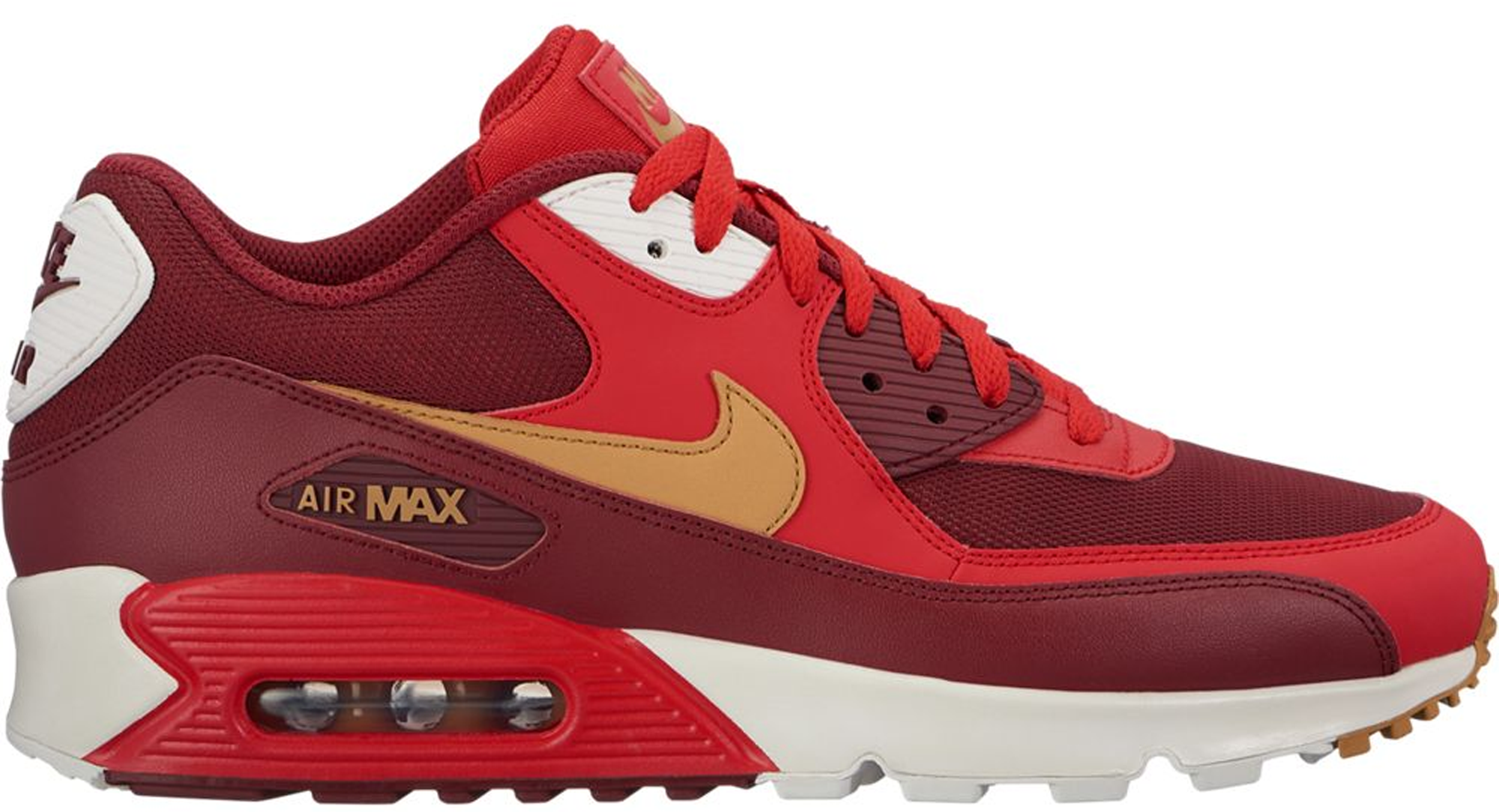 gold and red nike sneakers