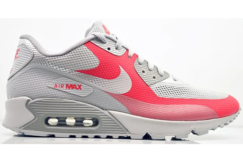 Nike Air Max 90 Hyperfuse Grey Solar Red Men s 454446 016 US