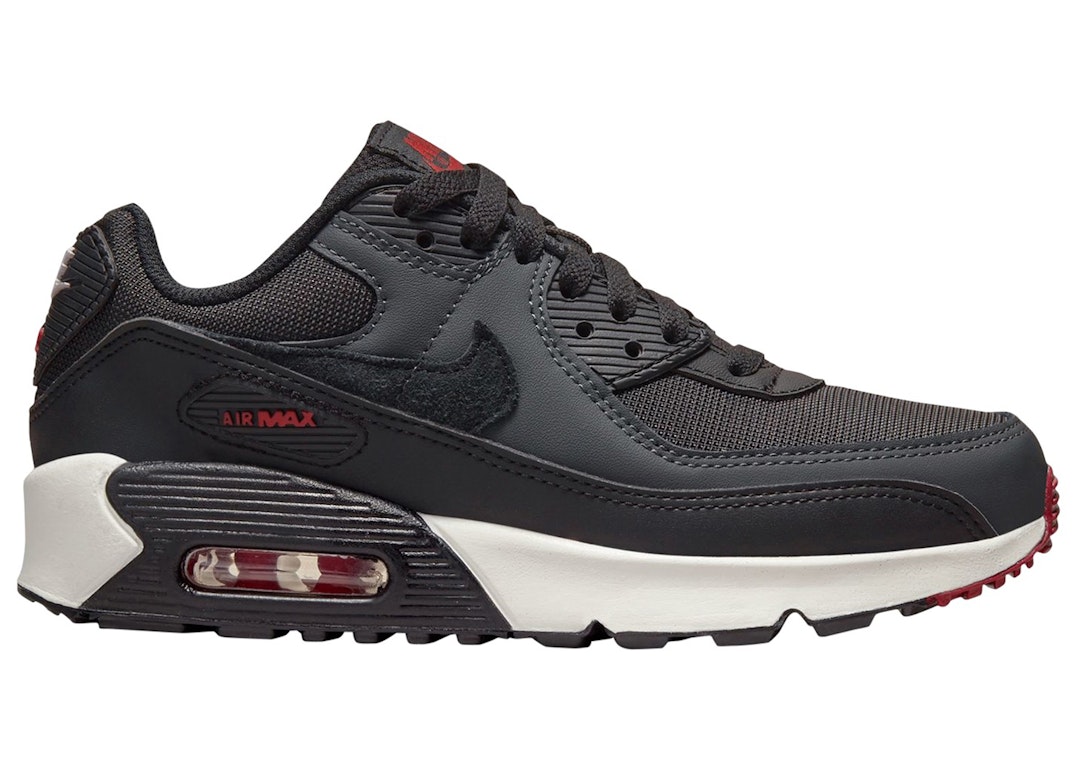 Pre-owned Nike Air Max 90 Ltr Anthracite Team Red (gs) In Anthracite/team Red/summit White