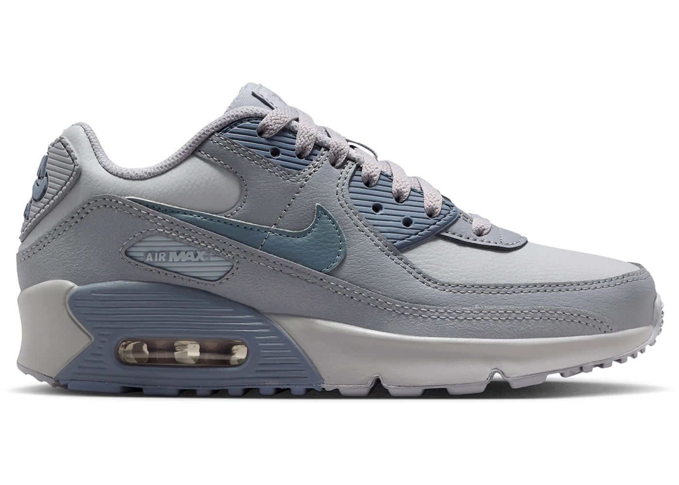Nike Air Max 90 LTR Wolf Grey Stealth Armory Blue (GS) CD6864