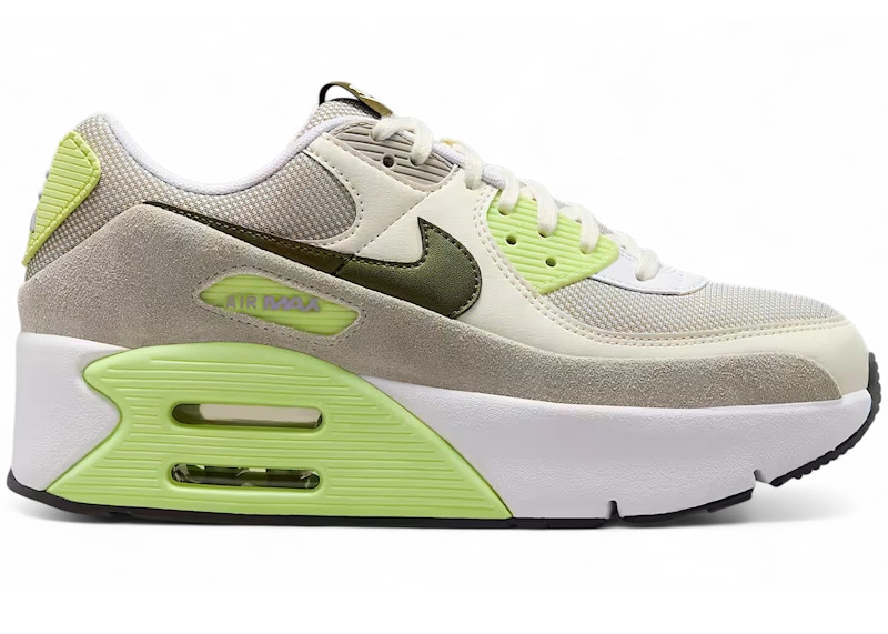 Pre-owned Nike Air Max 90 Lv8 Light Lemon Twist (women's) Sneakers In White/pale Ivory/college Grey