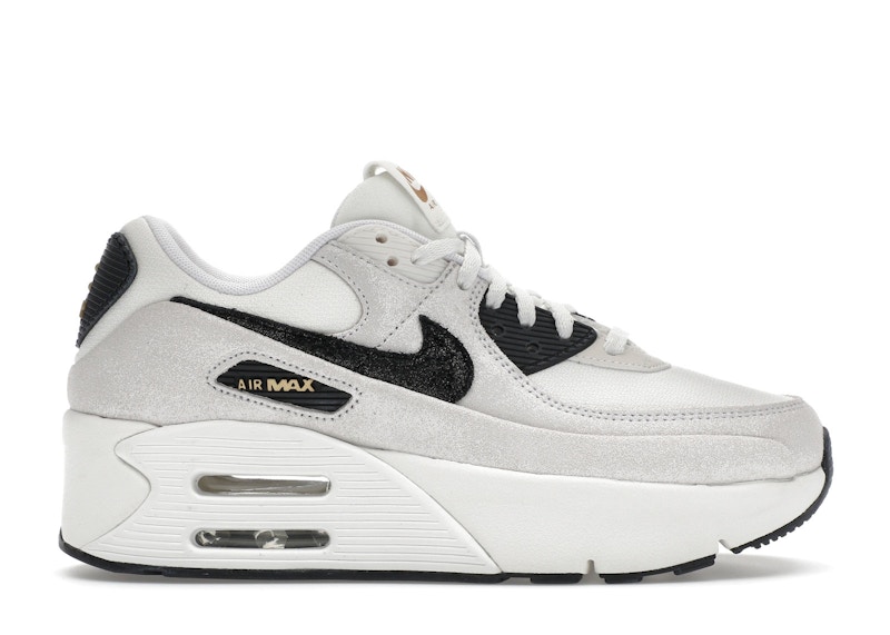 Nike air max 90 womens white and gold online